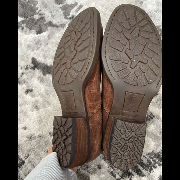 BORN Nolina Rust Leather NWOB Suede Ankle Bootie - Picture 5 of 7